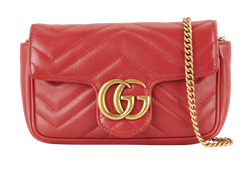 Mini Marmont Crossbody, Leather, Red, 476433, 2*